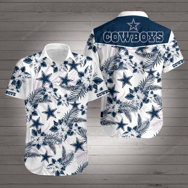 Dallas Cowboys Hawaiian Shirt Tropical Aloha Button Up