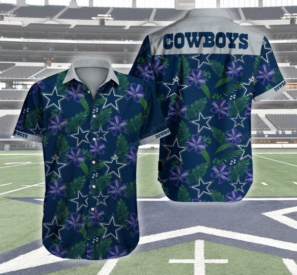 Dallas Cowboys Hawaiian Shirt Tropical Aloha Button Up