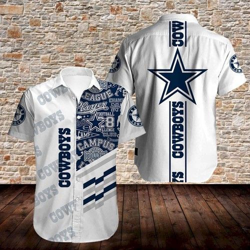 Dallas Cowboys Hawaiian Shirt Tropical Aloha Button Up