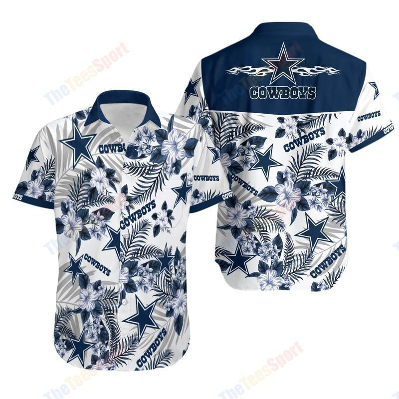 Dallas Cowboys Hawaiian Shirt Tropical Aloha Button Up