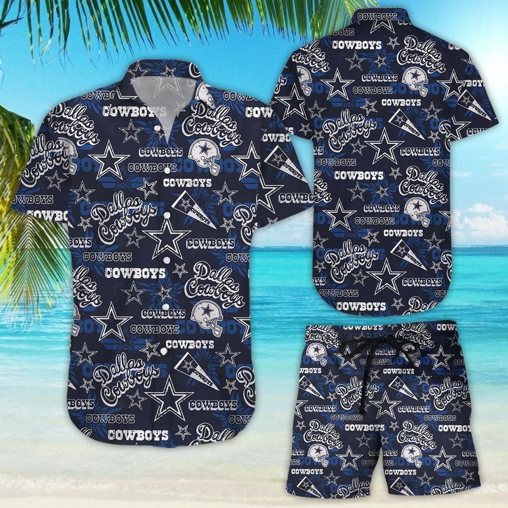 Dallas Cowboys Hawaiian Shirt Tropical Aloha Button Up