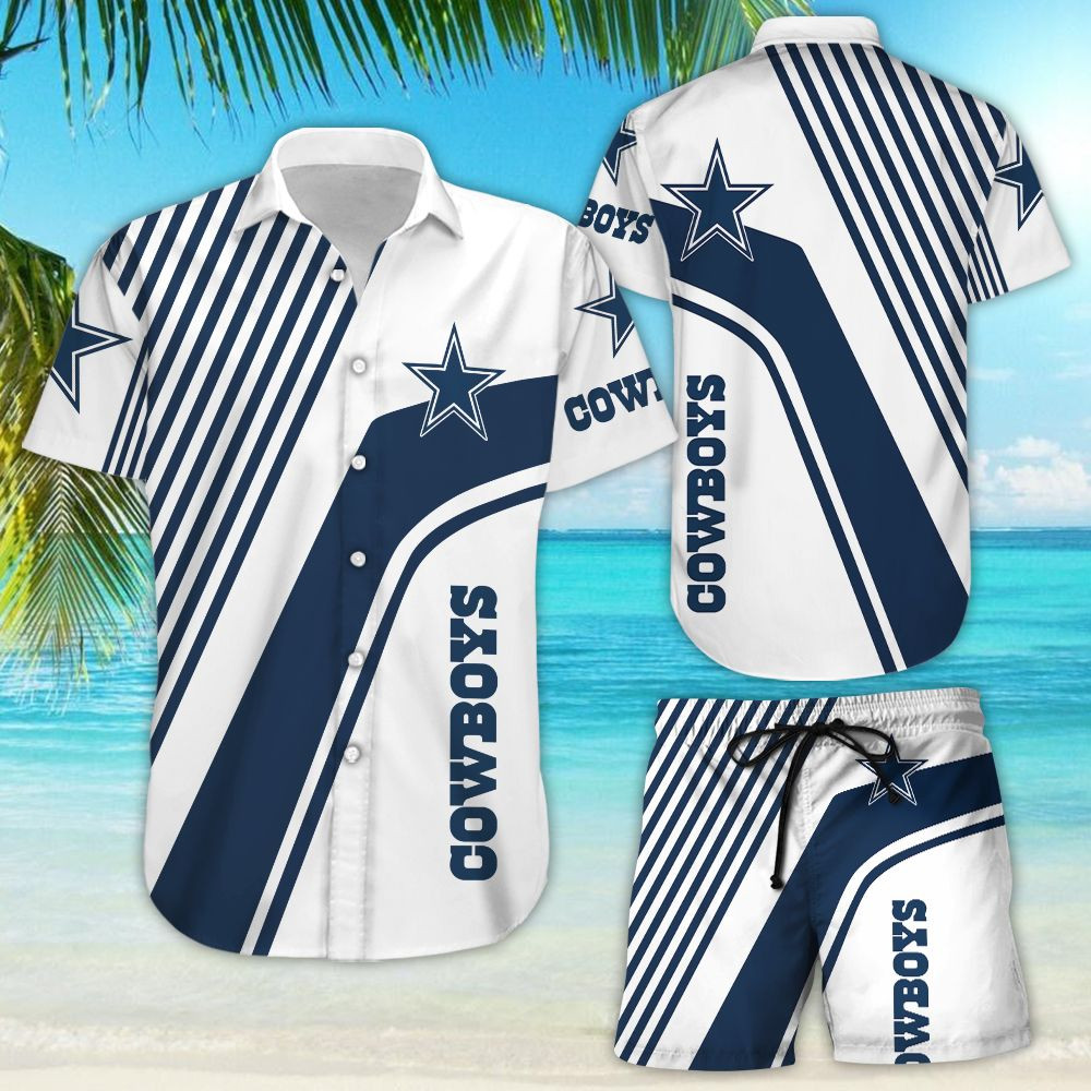 Dallas Cowboys Hawaiian Shirt Tropical Aloha Button Up