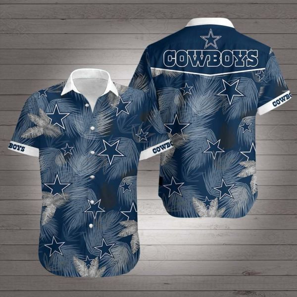 Dallas Cowboys Hawaiian Shirt Tropical Aloha Button Up