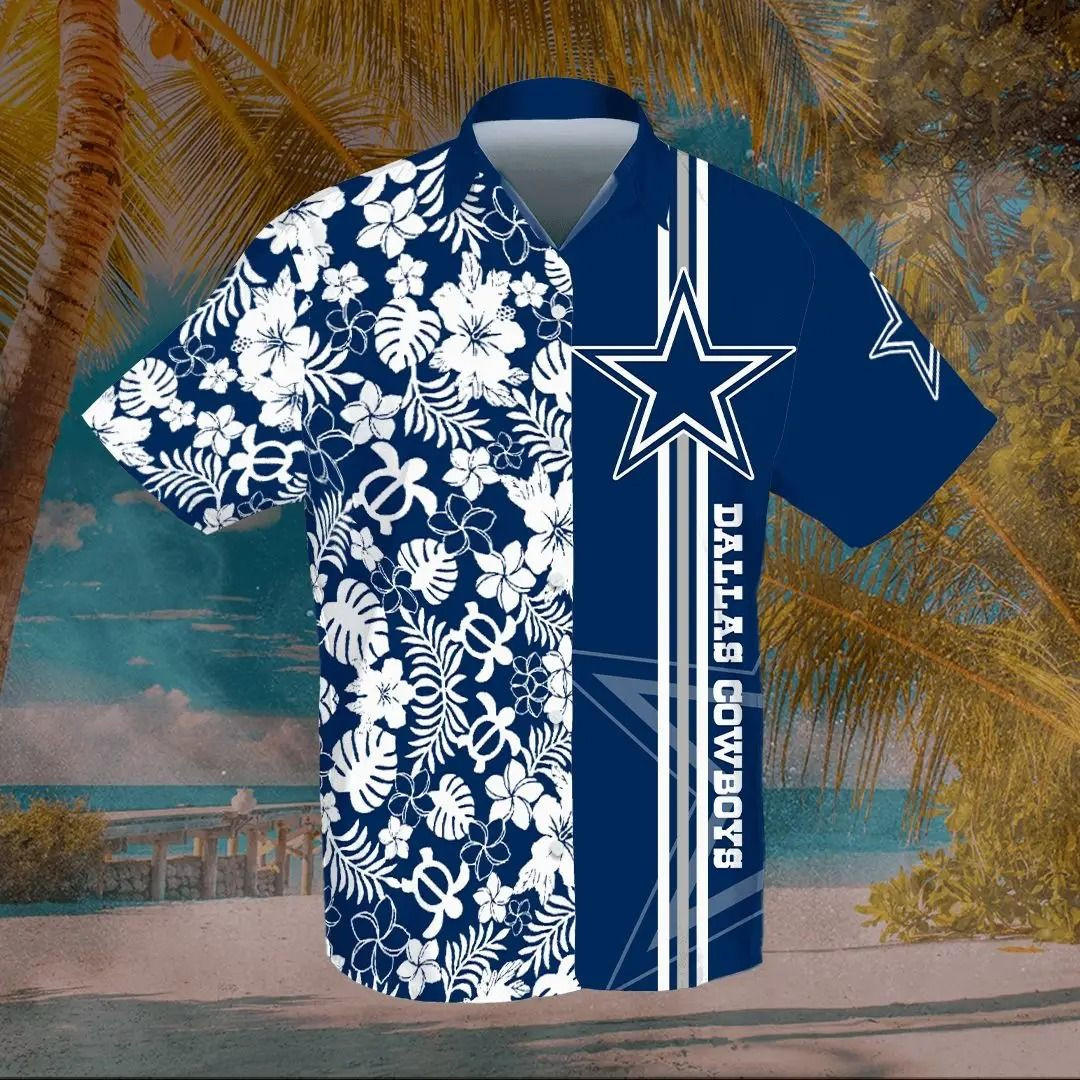Dallas Cowboys Hawaiian Shirt Tropical Aloha Button Up