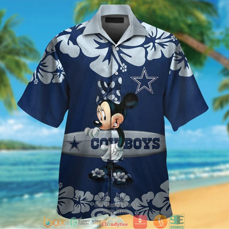 Dallas Cowboys Minnie Mouse Hawaiian Shirt Tropical Aloha Button Up