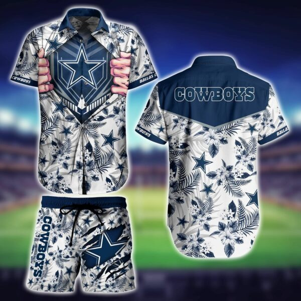 Dallas Cowboys My Heart Hawaiian Shirt Tropical Aloha Button Up
