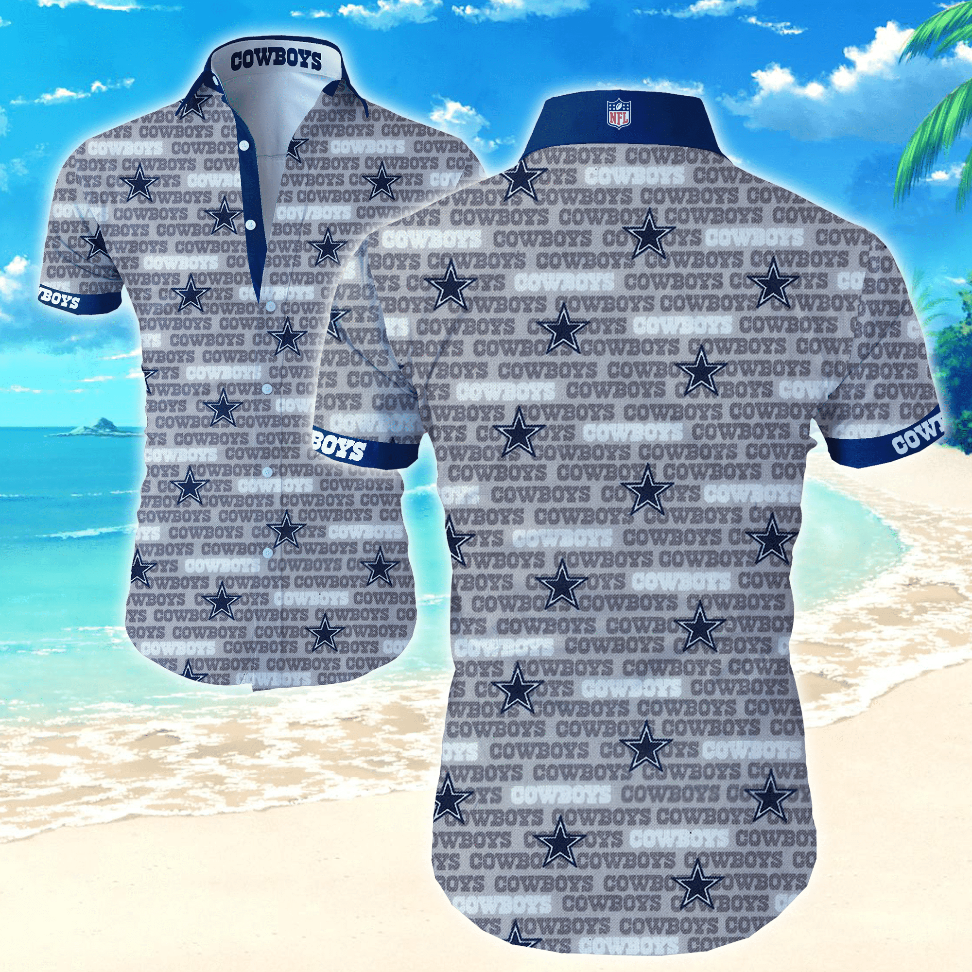 Dallas Cowboys Nfl Funny Aloha Tees Hawaiian Shirt Tropical Aloha Button Up