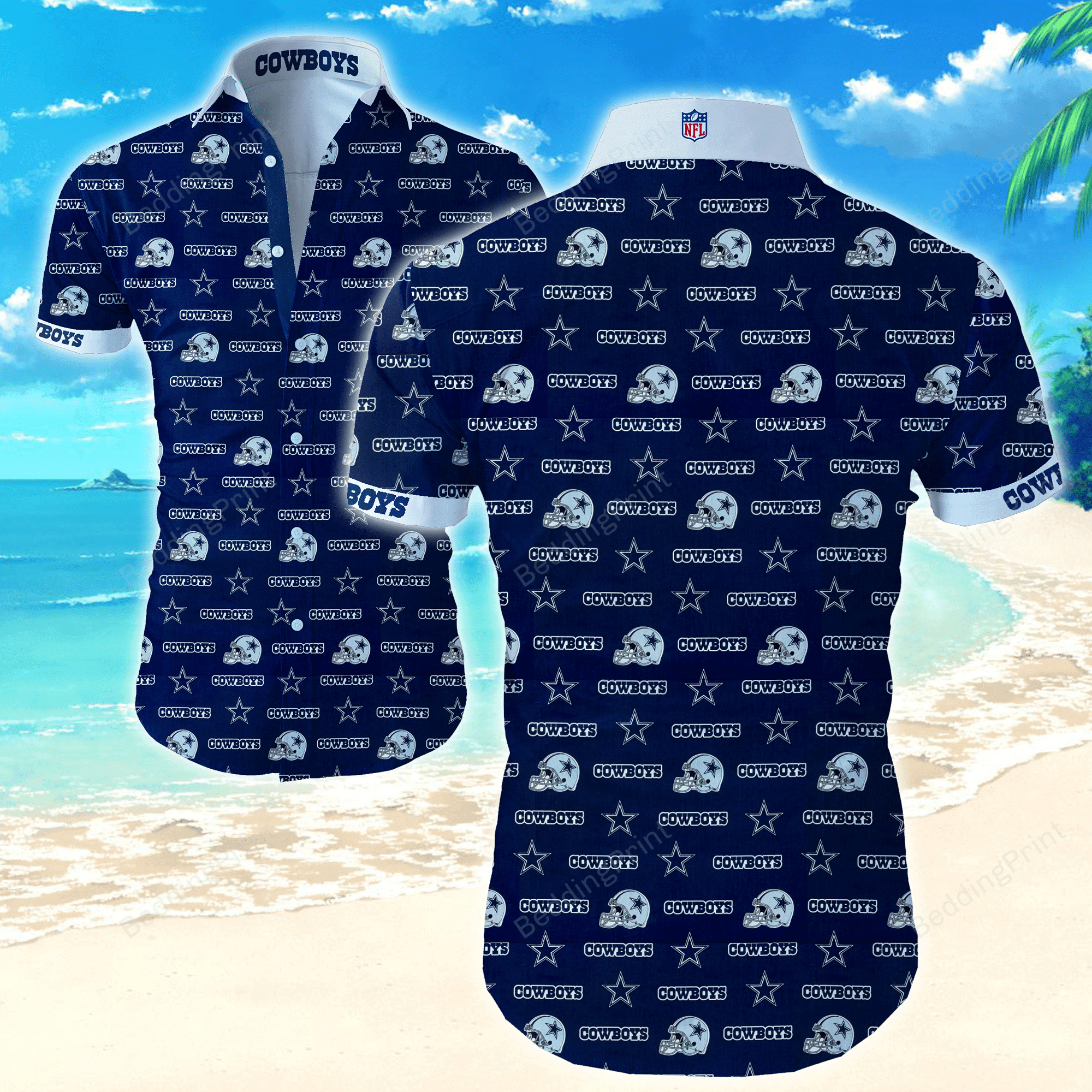 Dallas Cowboys Nfl Hawaiian Shirt Tropical Aloha Button Up
