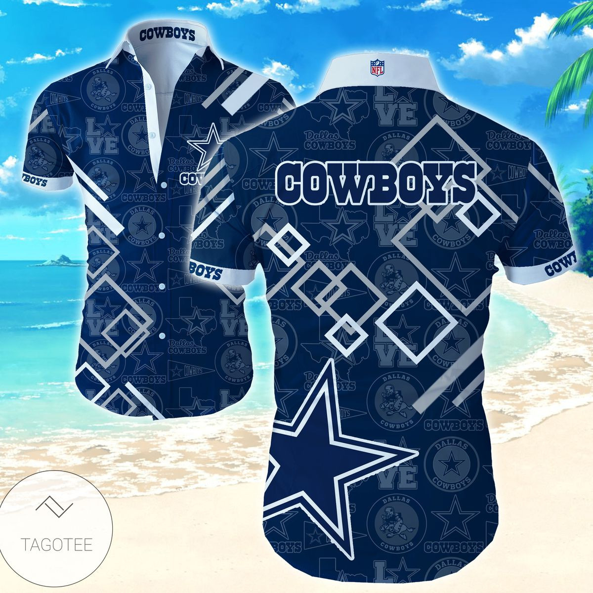 Dallas Cowboys Nfl S For Men Hawaiian Shirt Tropical Aloha Button Up