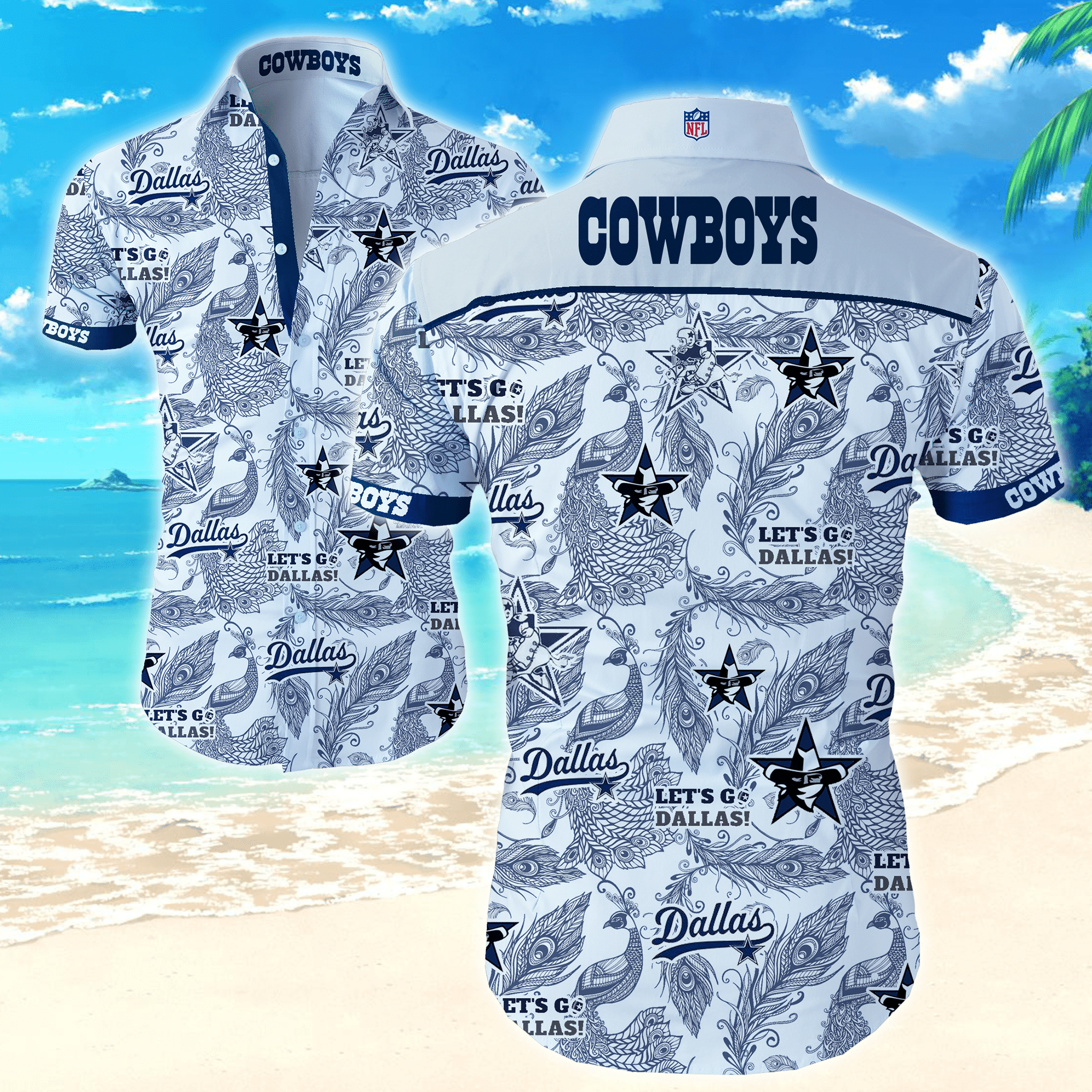 Dallas Cowboys Nfl Sport Hawaiian Shirt Tropical Aloha Button Up