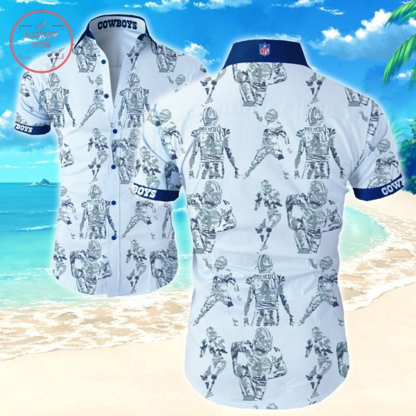 Dallas Cowboys Prescott Hawaiian Shirt Tropical Aloha Button Up