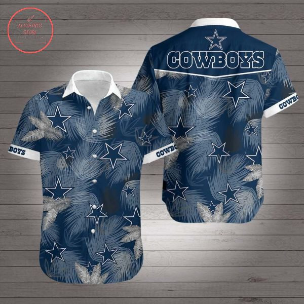 Dallas Cowboys Simple Hawaiian Shirt Tropical Aloha Button Up