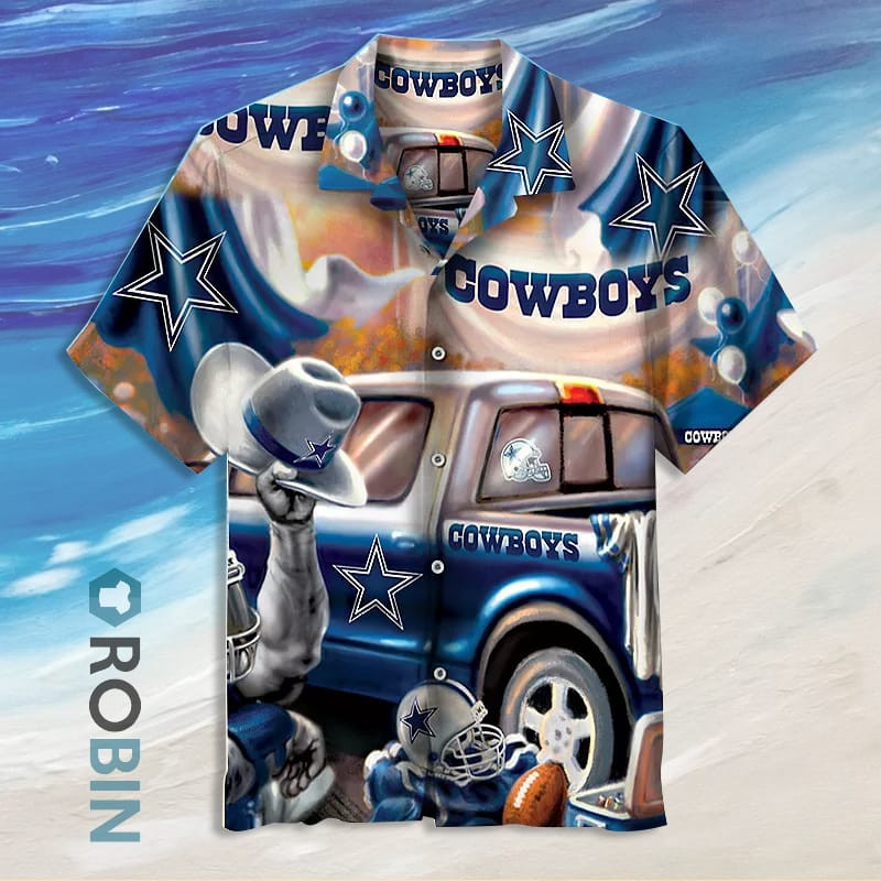Dallas Cowboys Summer Hawaiian Shirt Tropical Aloha Button Up