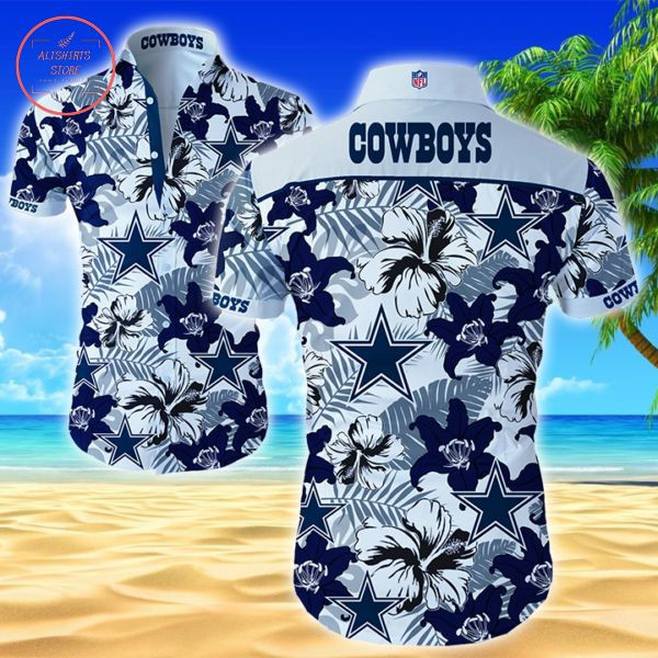 Dallas Cowboys Vintage Hawaiian Shirt Tropical Aloha Button Up