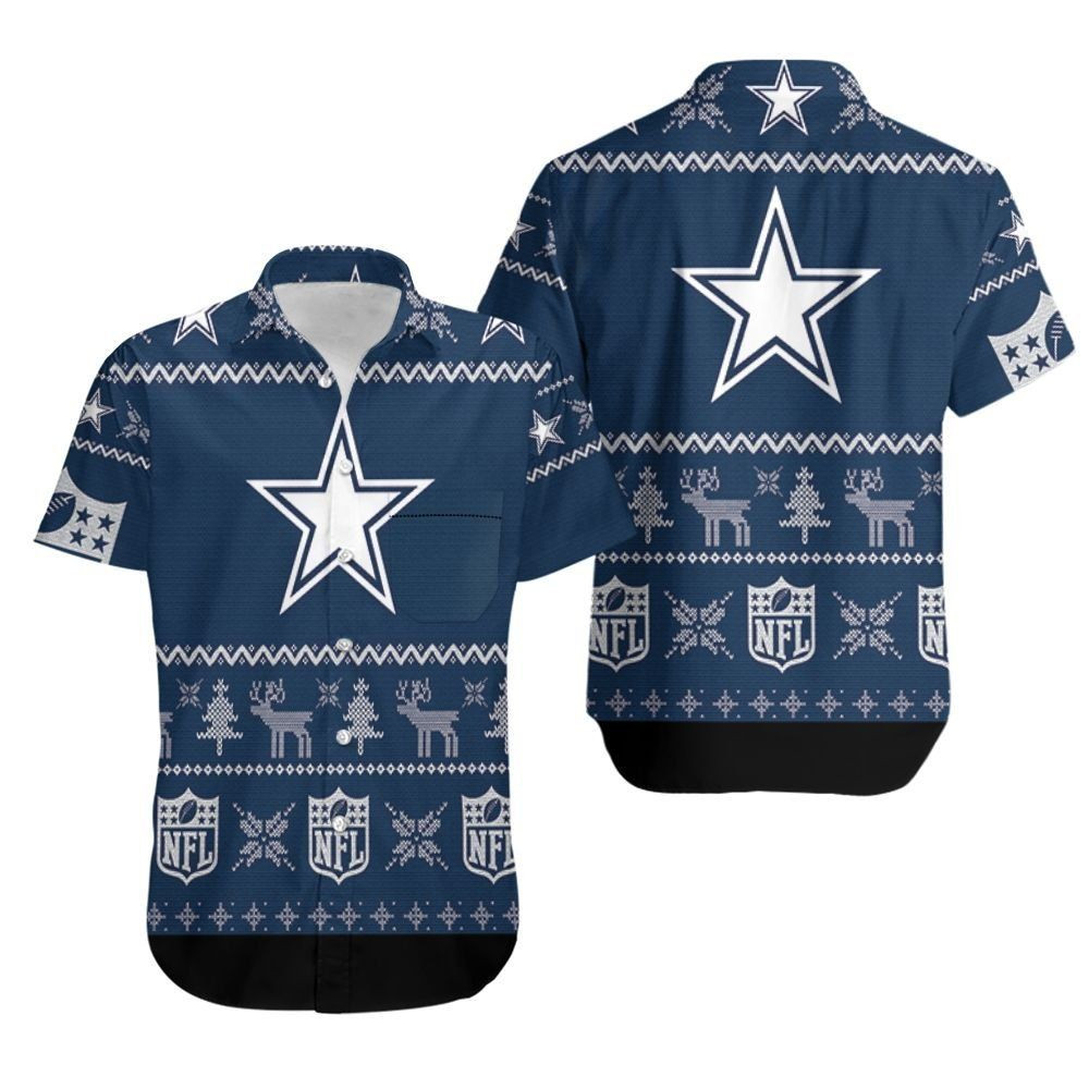 Dallas Cowboysnfl Ugly Sweatshirt Christmas 3d Hawaiian Shirt Tropical Aloha Button Up
