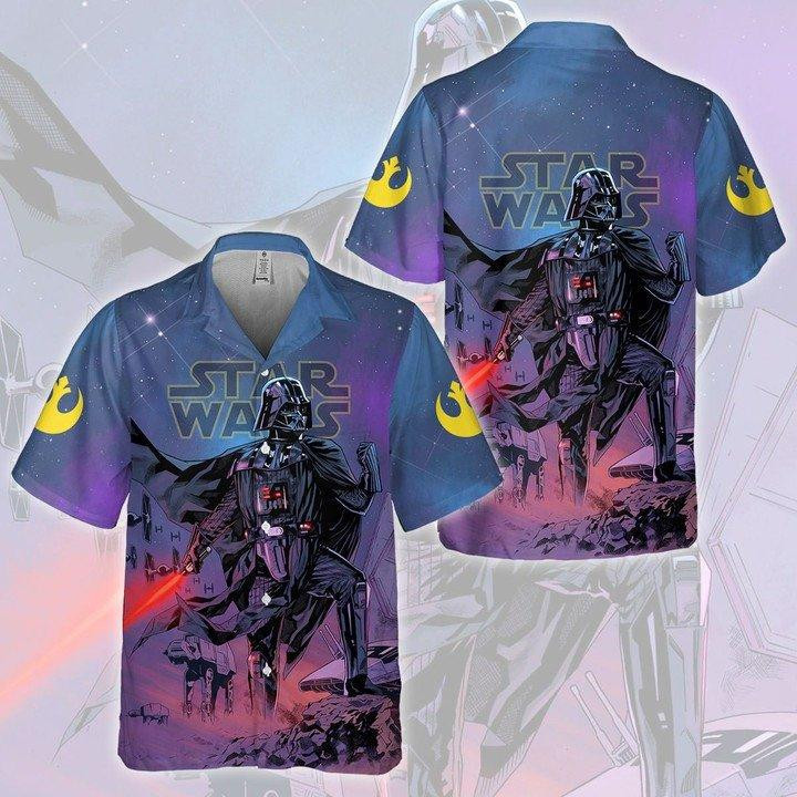 Darth Vader Star Wars Hawaiian Shirt Tropical Aloha Button Up