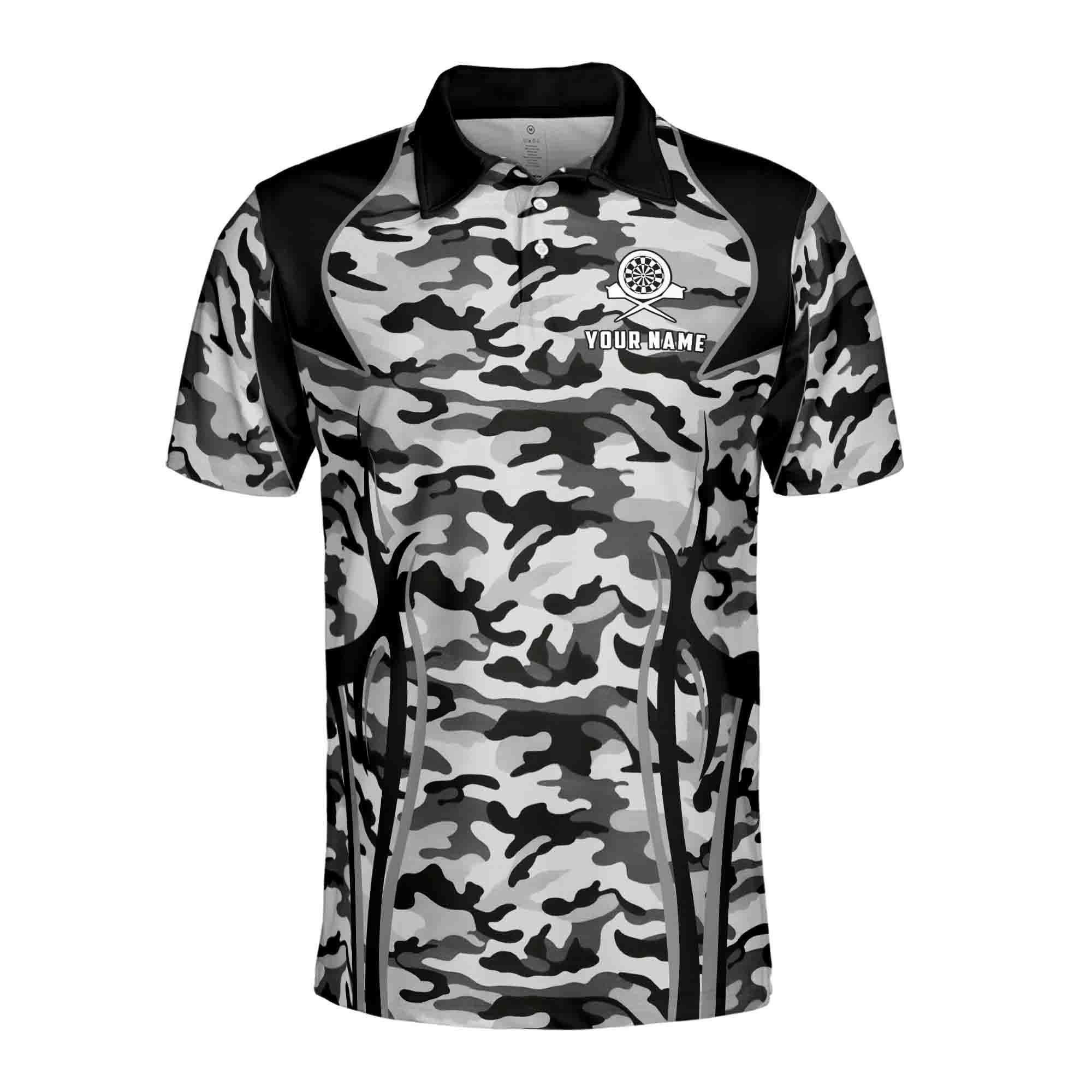 Alternative view of Darts & Deer Polo Shirt, Funny Personalized Camo Design Men's Top