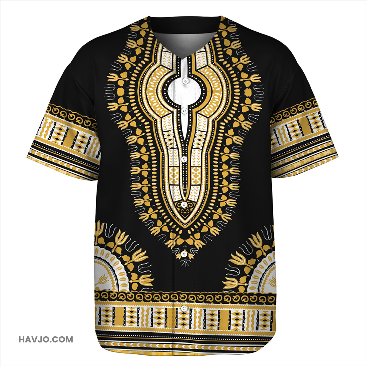 Dashiki Dashiki Black And Yellow Baseball Jersey