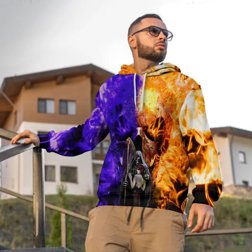 Alternative view of Dead Kiss Mixed Colors Skull 3D All Over Print Hoodie