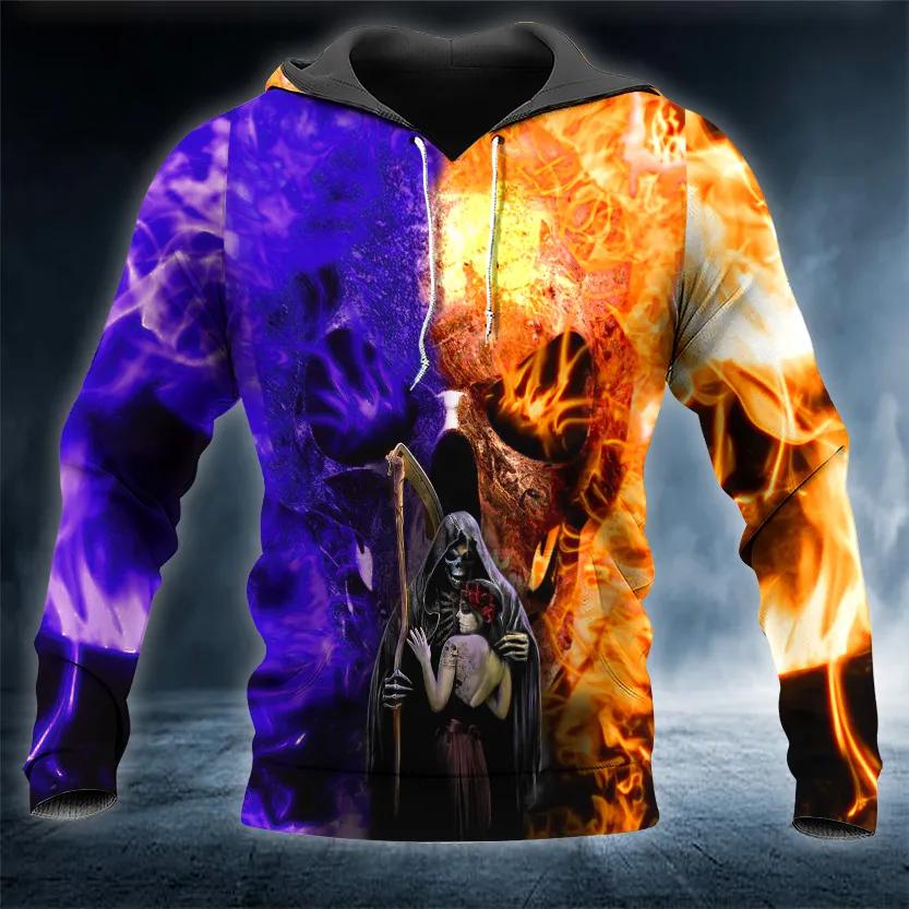 Dead Kiss Mixed Colors Skull 3D All Over Print Hoodie