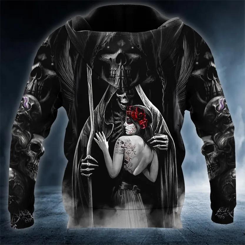 Alternative view of Dead Kiss Skull 3D All Over Print Hoodie