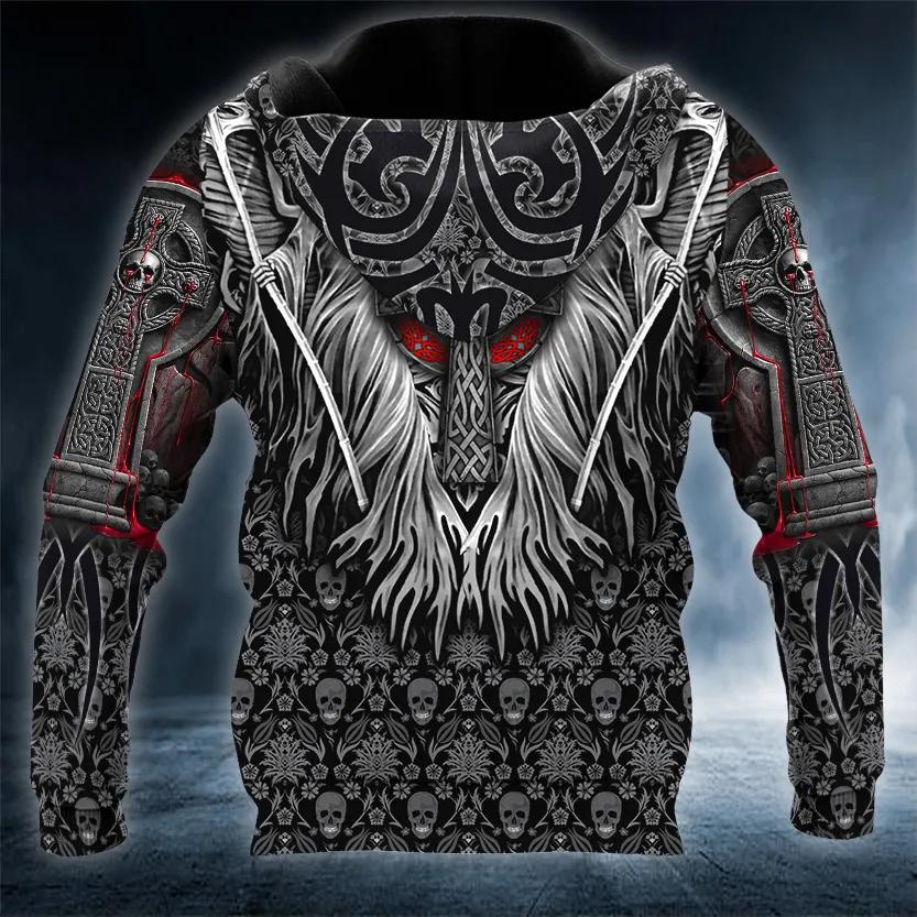 Alternative view of Death Angel Cross Skull 3D All Over Print Hoodie