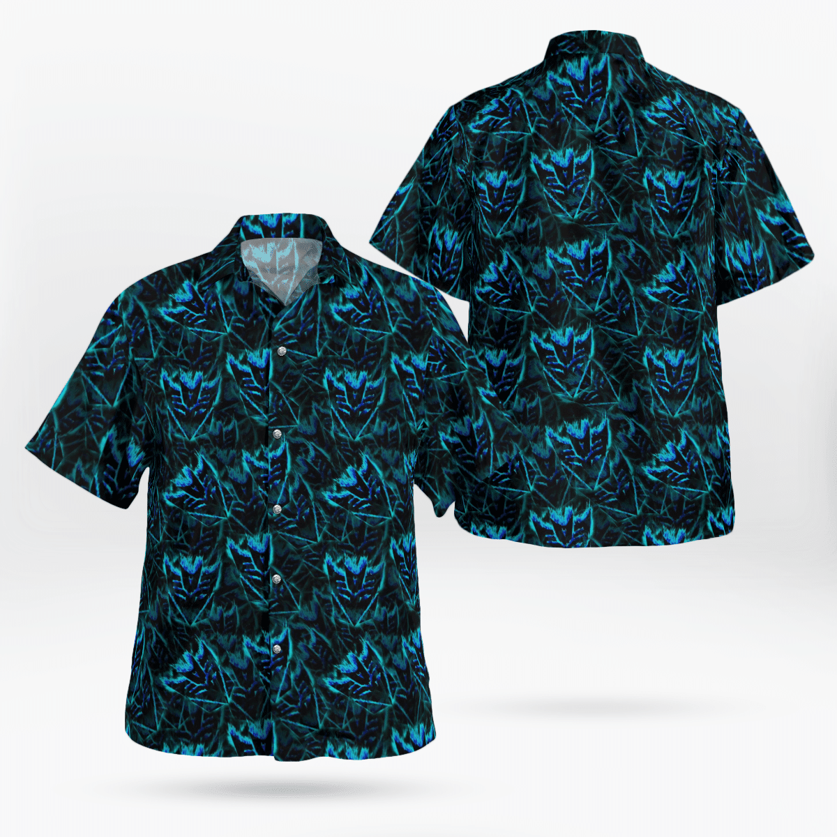 Decepticon Transformer 80s Hawaiian Shirt Tropical Aloha Button Up