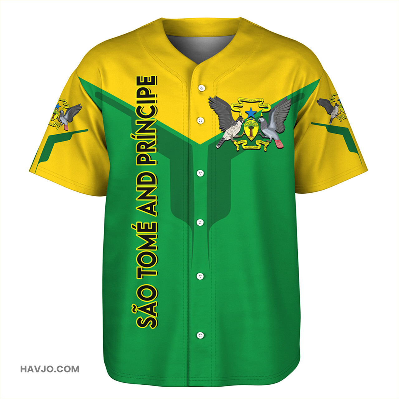 Democratic Republic of Sao Tome and Principe Arrow Style Baseball Jersey