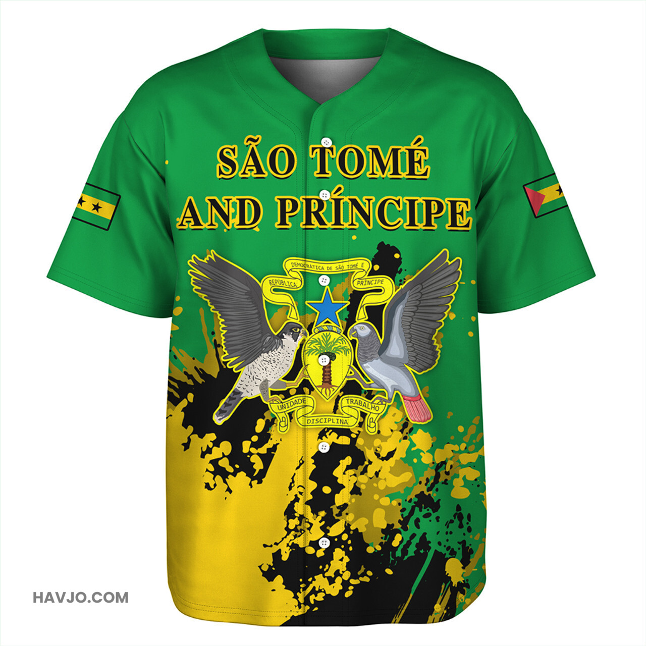 Democratic Republic of Sao Tome and Principe Spanit Style Baseball Jersey