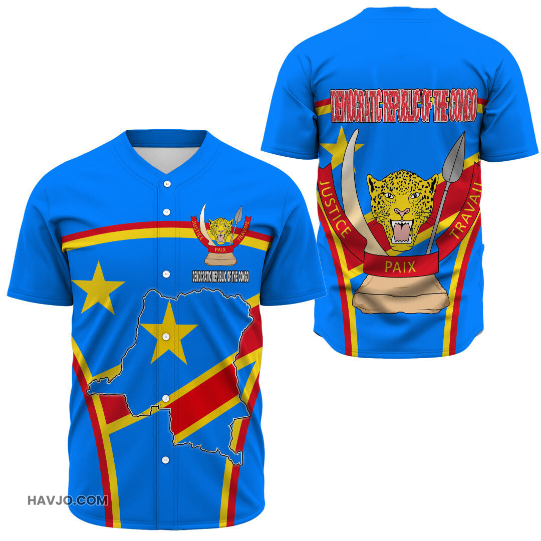 Democratic Republic Of The Congo Active Flag Baseball Jersey