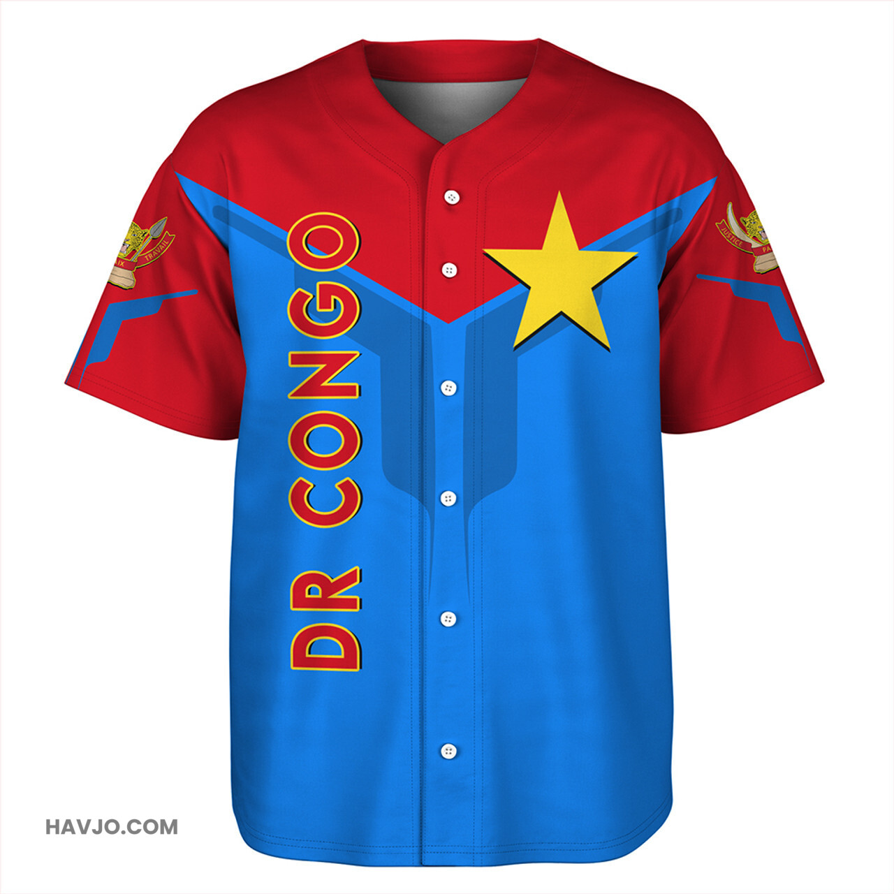 Democratic Republic Of The Congo Arrow Style Baseball Jersey