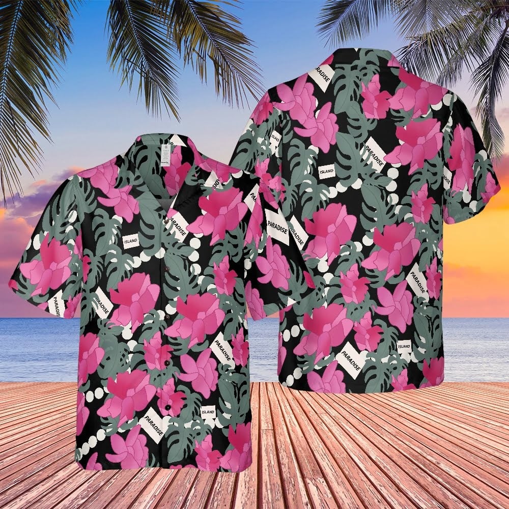 Dennis Nedry Jurassic Park Paradise Hawaiian Shirt  Pink Floral Aloha Shirt Fan Merch