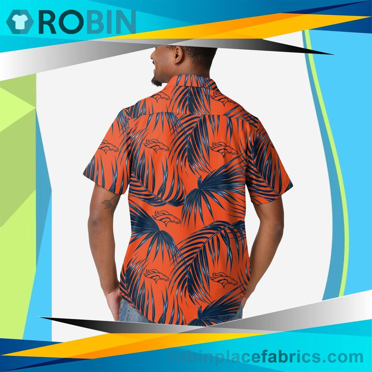 Denver Broncos Up Hawaiian Shirt Tropical Aloha Button Up
