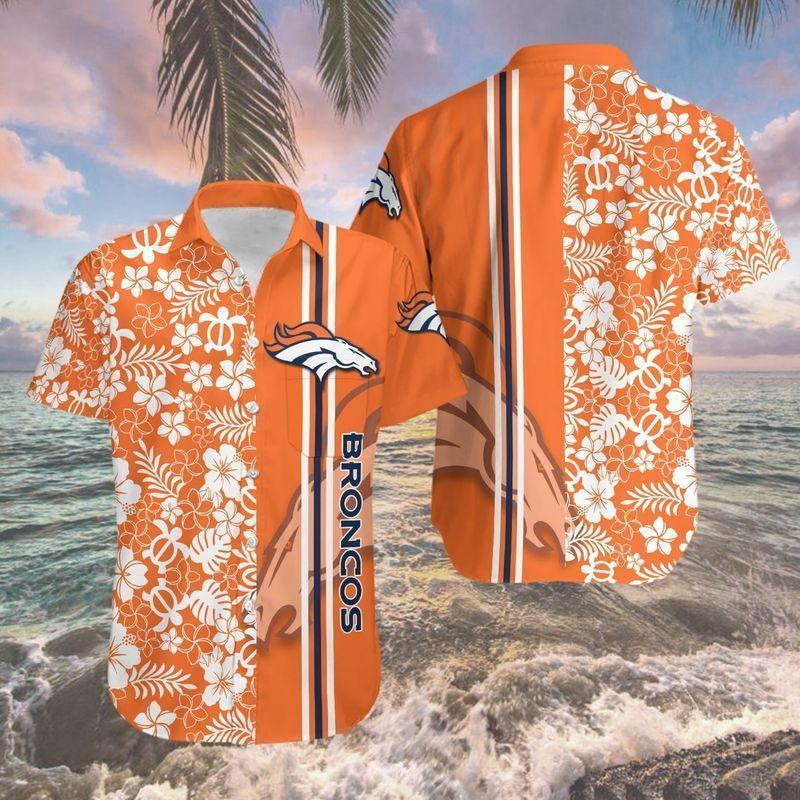 Denver Broncos4 Hawaiian Shirt Tropical Aloha Button Up