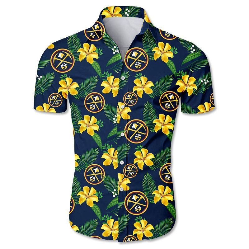 Denver Nuggets Hawaiian Shirt Tropical Aloha Button Up