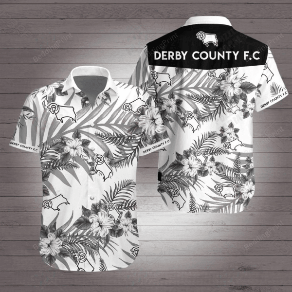 Derby County F.c Hawaiian Shirt Tropical Aloha Button Up