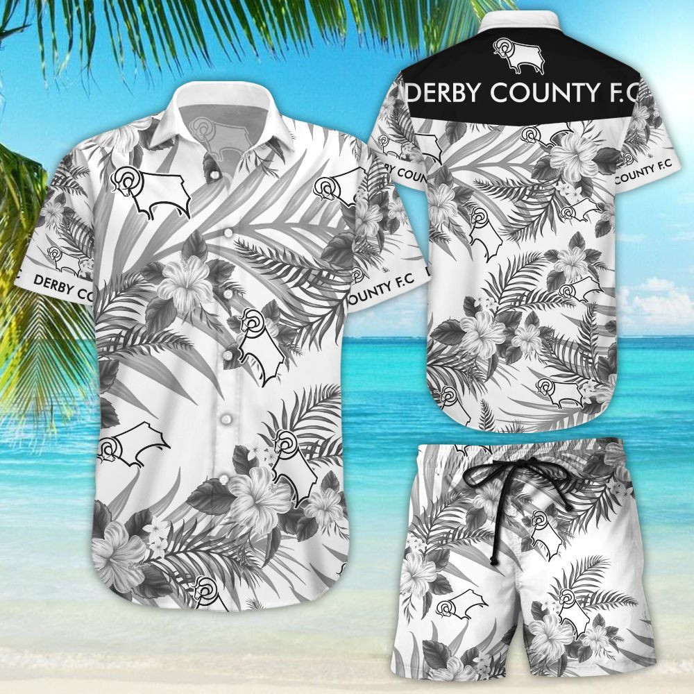 Derby County Fc Hawaiian Shirt Tropical Aloha Button Up