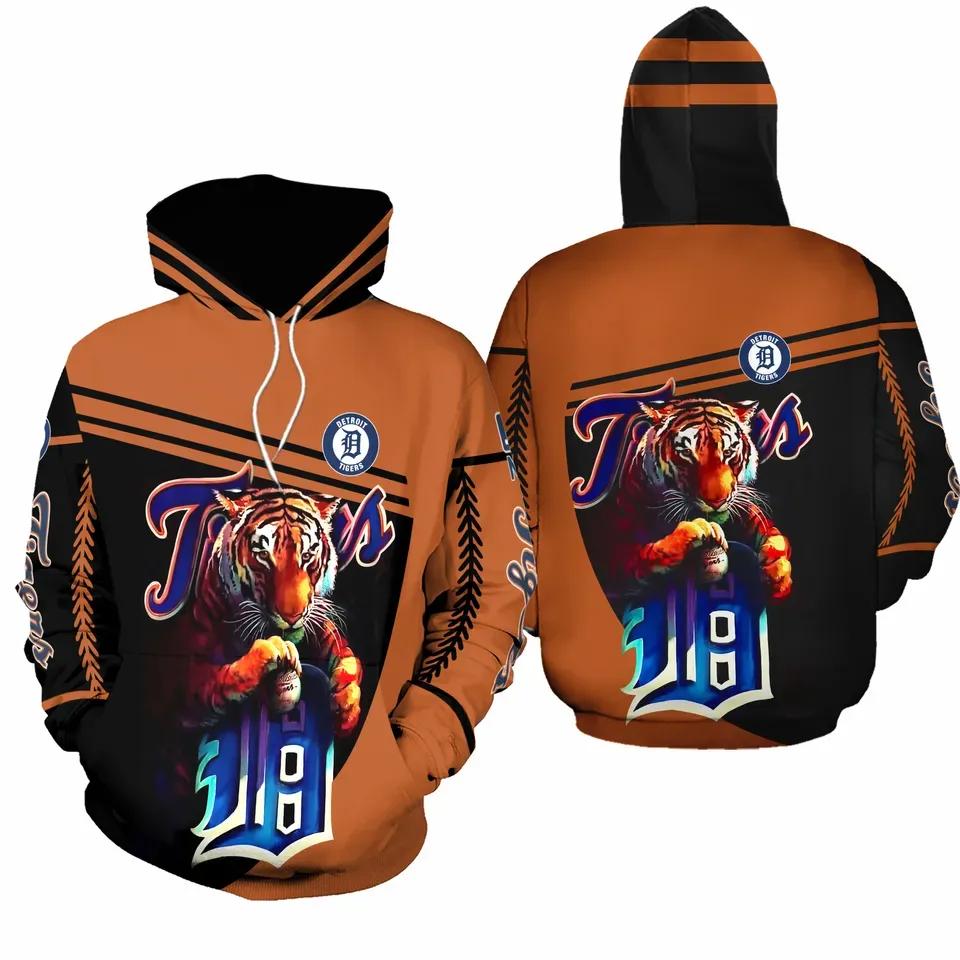 Detroit Baseball Team Tigerss 3D MLB All Over Print Hoodie
