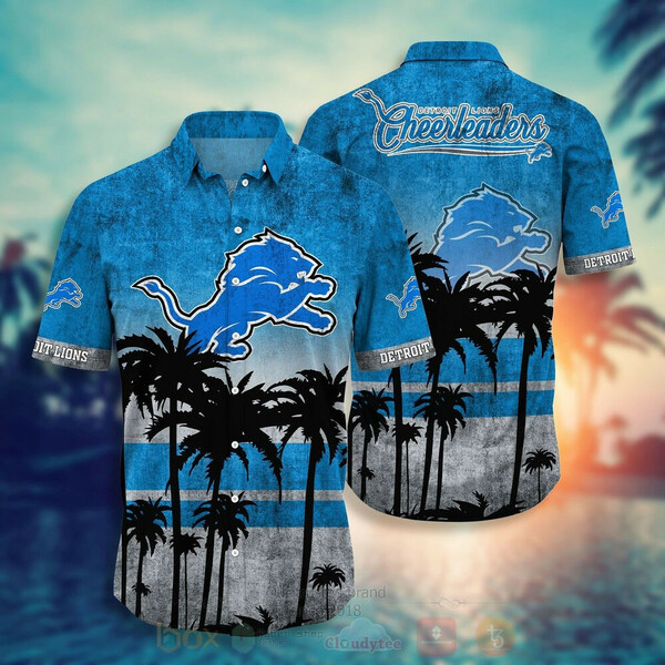 Detroit Lions Hawaiian Shirt Tropical Aloha Button Up