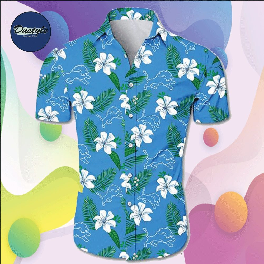 Detroit Lions Hawaiian Shirt Tropical Aloha Button Up