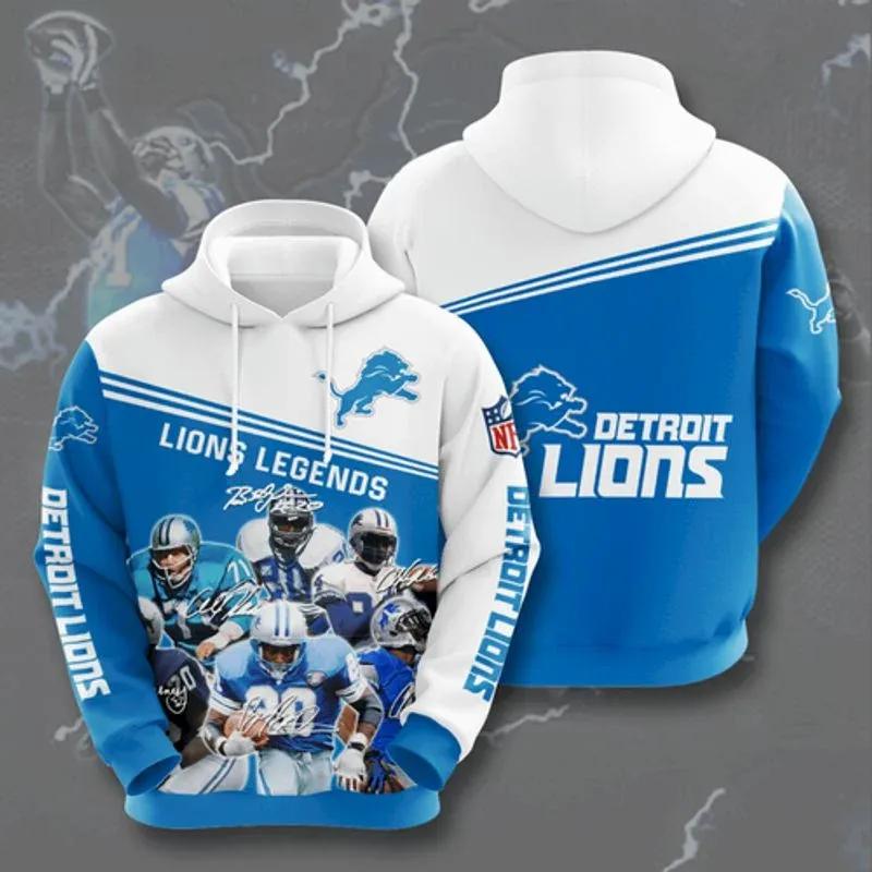 Detroit Lions Legends NFL 3D All Over Print Hoodie
