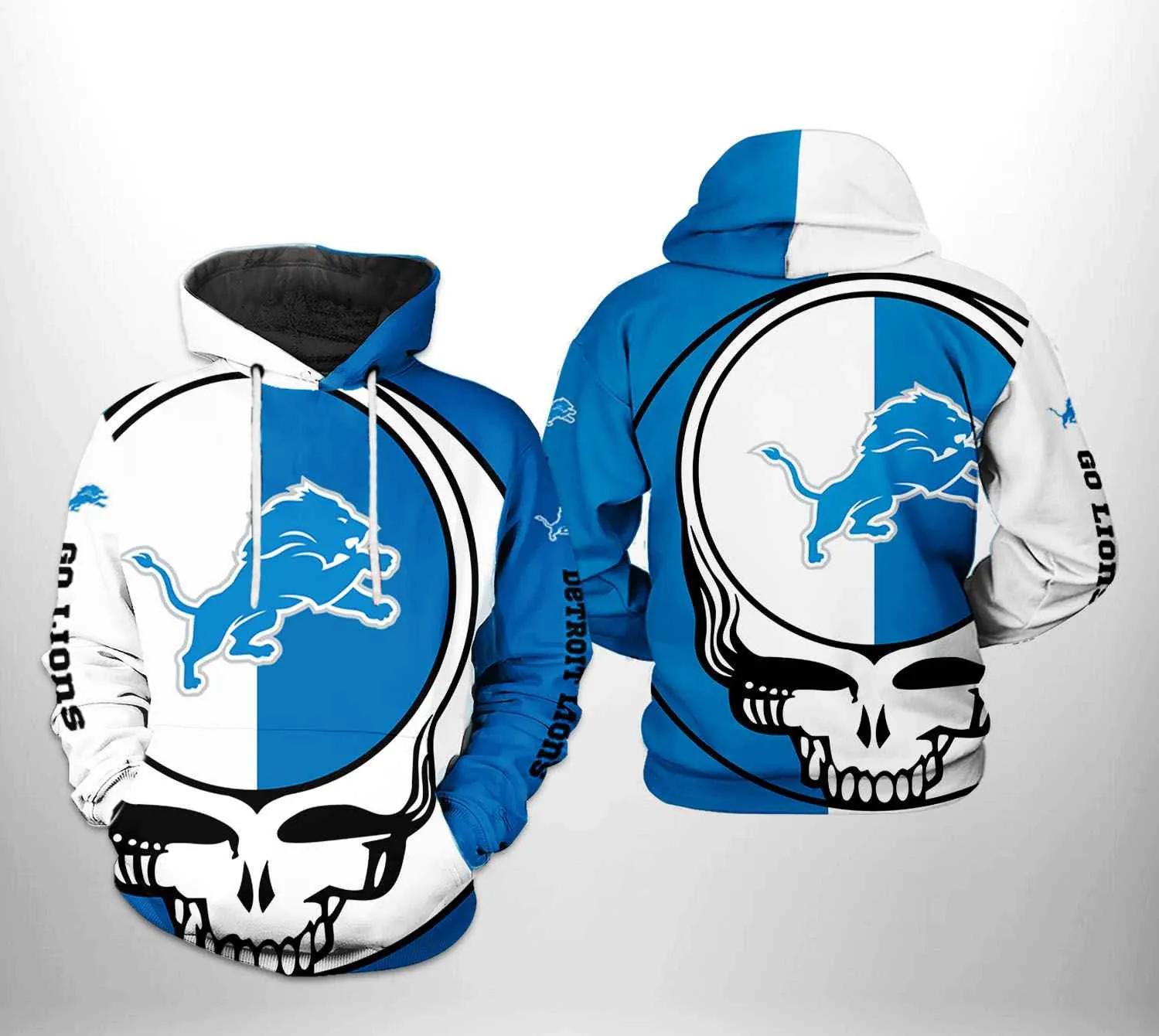 Detroit Lions NFL Grateful Dead NFL 3D All Over Print Hoodie