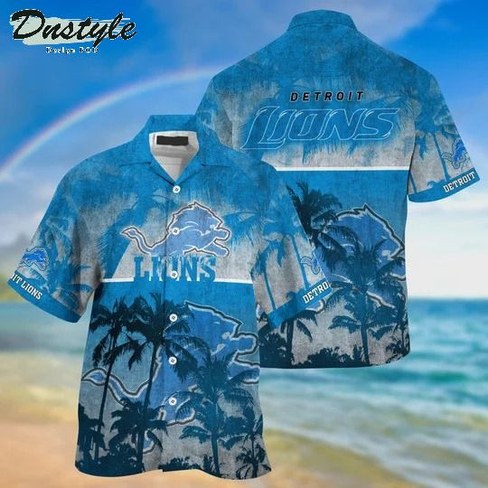 Detroit Lions Summer Hawaiian Shirt Tropical Aloha Button Up