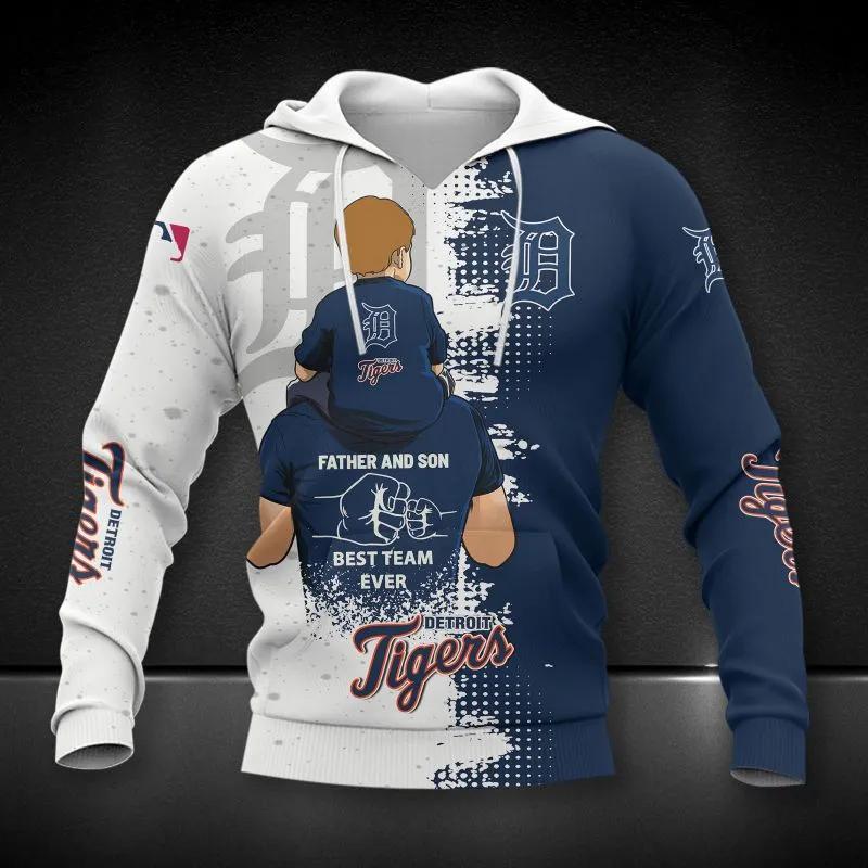 Detroit Tigers All Dad And Son Over Print MLB All Over Print Hoodie
