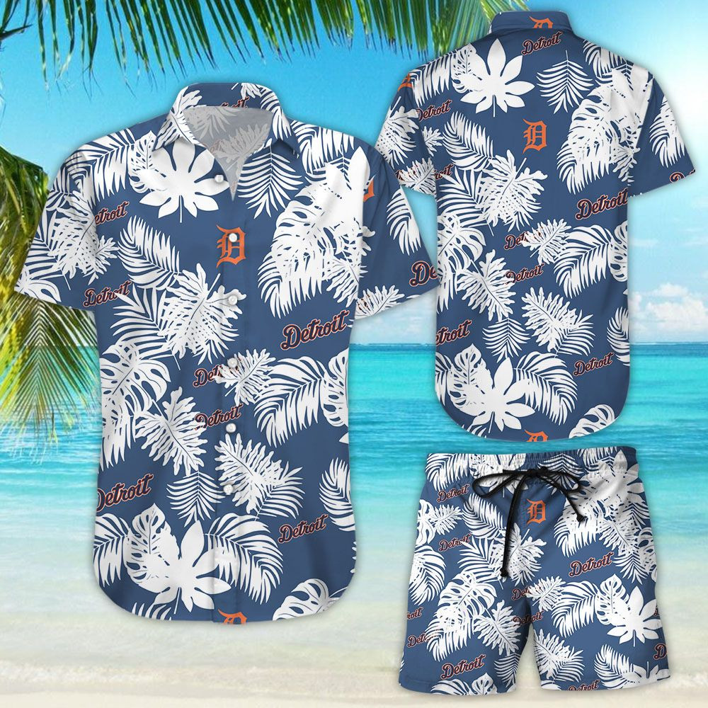 Detroit Tigers Logo Aloha Hawaiian Shirt Tropical Aloha Button Up