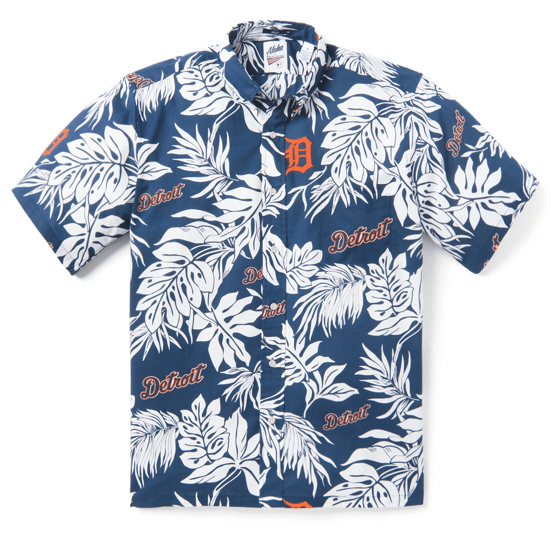 Detroit Tigers Logo Aloha Hawaiian Shirt Tropical Aloha Button Up
