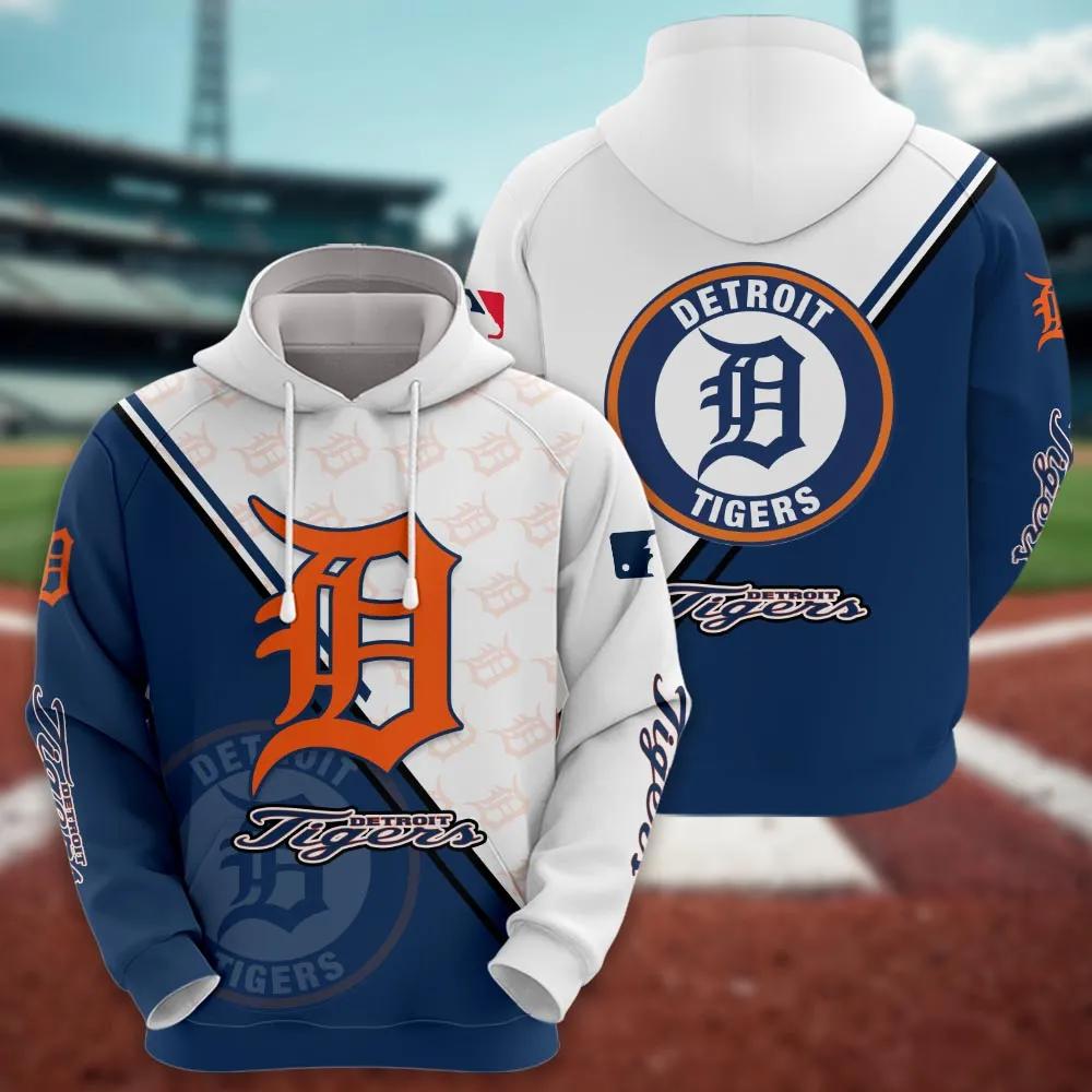Detroit Tigers Logo MLB 3D MLB All Over Print Hoodie