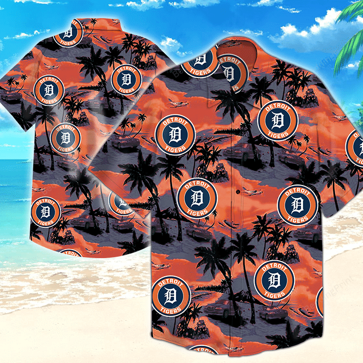 Detroit Tigers Mlb Tommy Bahama Hawaiian Shirt Tropical Aloha Button Up