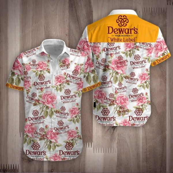 Dewars Hawaiian Shirt Tropical Aloha Button Up