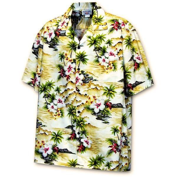 Diamond Head Beach Maize Hawaiian Shirt Tropical Aloha Button Up